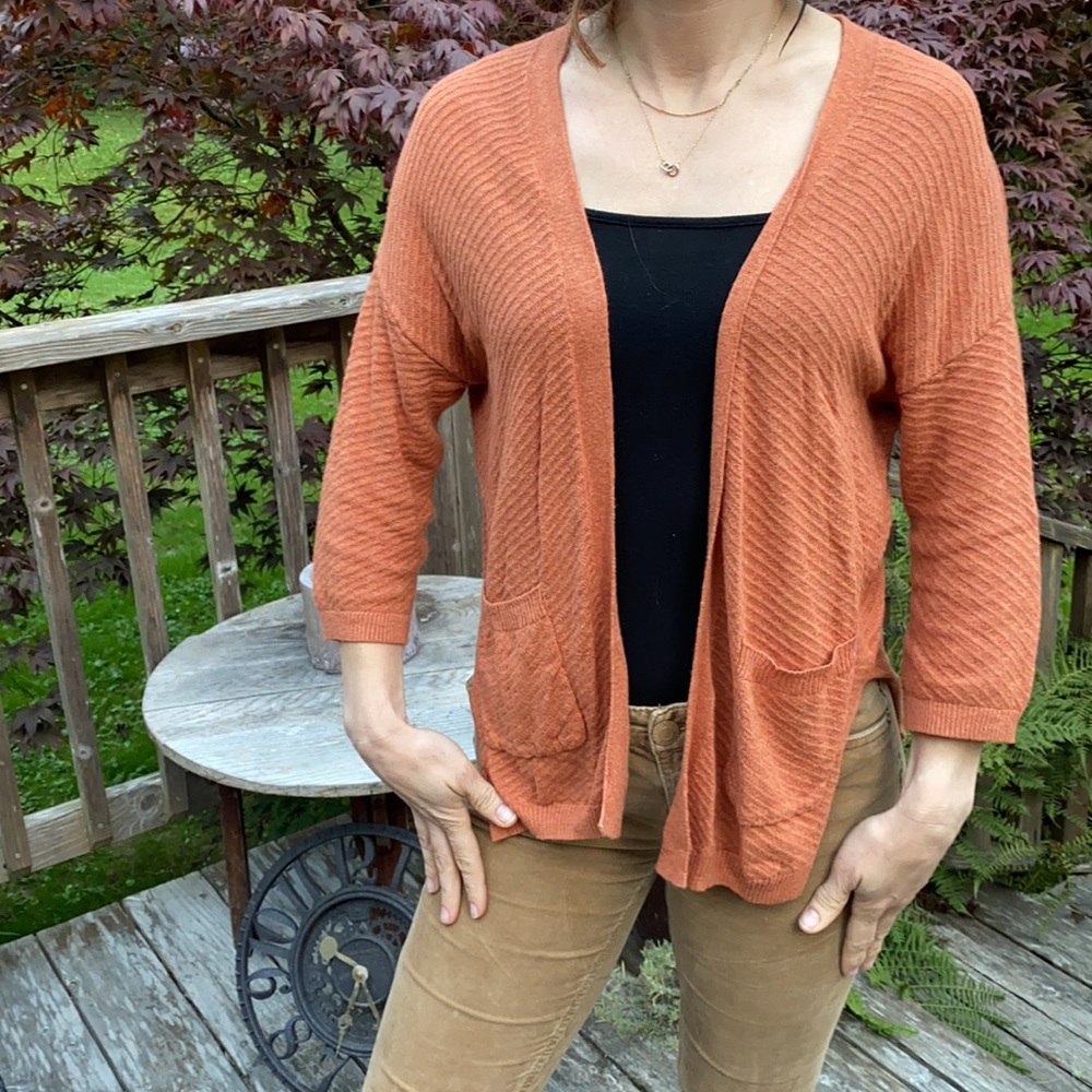 Mossimo/old navy Bundle. Features Corduroy Pant &Lightweight open knit Cardigan